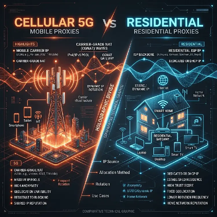 Mobile vs Residential Proxies Compared